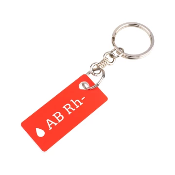 Keychain with Your Blood Type - Red Engraving Laminate - Size 19x44mm - BRL033