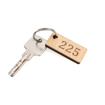 Wooden Keychain Split 2 - Natural Color - Size 45x20mm - BD088