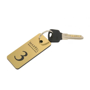 Hotel Keychain - SMALL METALLIC GOLD