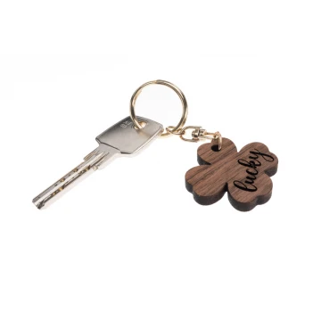 Lucky Keychain - Light Walnut Wood - Custom Engraving - BP164