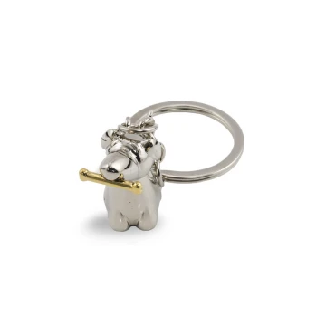DOG Keyring with a Gold Bone - with Your Engraving - BP44