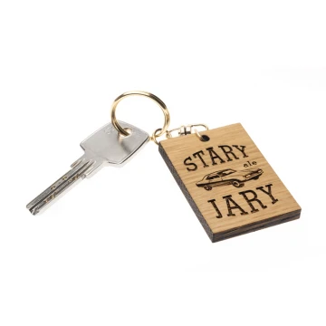 Keychain Old but Gold - Solid Oak Wood - Any Engraving - BP155