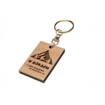 Keychain in the mountains is everything I love - solid alder wood - any engraving - BP149