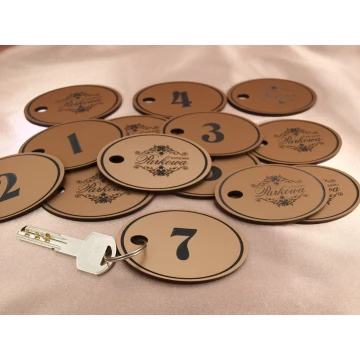 Engraving Laminate Keyring - OVAL EXTRA COPPER