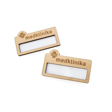 Wooden ID badge with window - size: 67x40mm - ID105