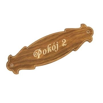 Large Door Nameplate Made of Plywood - T003BIG-DREW (270x78mm)