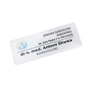 UV Print ID Badge - Transparent Plexi - Size 75x30mm - ID135