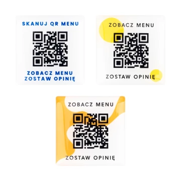 Square Menu with QR Code - HIPS Material with Doming - Size 40mm - MEN027