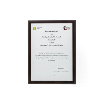 Congratulatory letter with UV print and dedication in Braille alphabet - DUV062