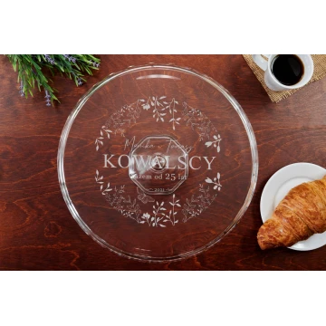 Glass Cake Stand with Engraving - Wedding Anniversary - PAT026
