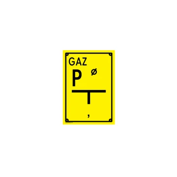 Measurement Point - Location Plate for Gas Pipeline - Size 140x200mm - PVC - UV Color Print - BHP103