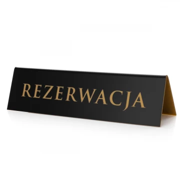 Reservation - table stand - dim. 200x55mm - black engraving laminate with gold engraving - REZ019