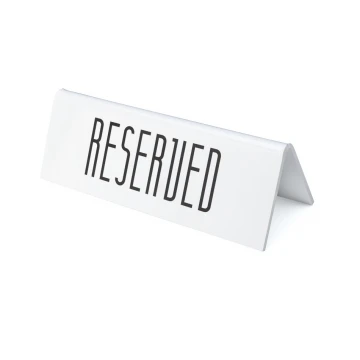 Reservation - stand for tables - dim. 170x60mm - matte white plexi - REZ015