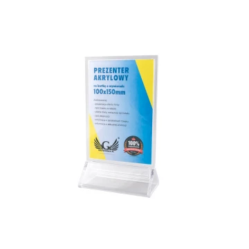 Stand, plastic display for a card of 100x150mm dimensions - model PR017