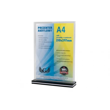 Stand, plastic display for a 210x297mm (A4) card - model PR019