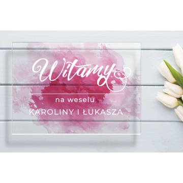 Welcome board for wedding - 5mm plexi with UV print - dimensions 700x500mm - TNS002