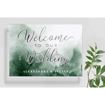 Welcome board for wedding - 5mm plexi with UV print - dimensions 700x500mm - TNS016