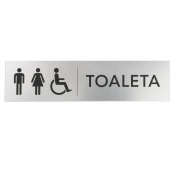 Plaque for Coeducational Toilets - Silver or Gold Laminate - Size 200x50mm - TT036