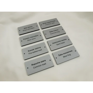 Plaques for terrariums and cages with any engraving - 10x5cm - thickness 4.6mm