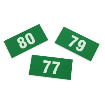 Numbered Plaques for Cabinets - Green Color - Size 80x40mm