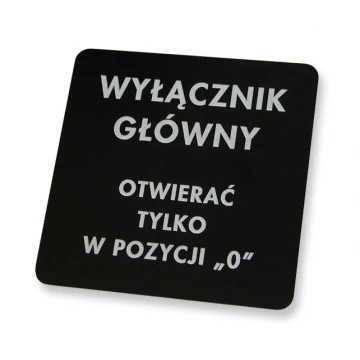 Description plates for machines and devices - size: 100x100mm