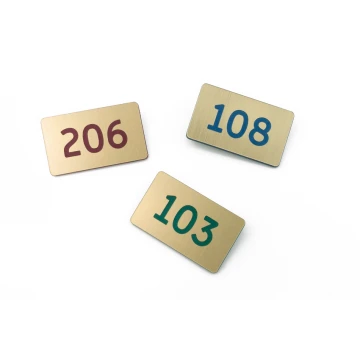 Numbered Plaques for Cabinets and Drawers - Gold with Colorful Engraving - ND026 - Size 39x23mm
