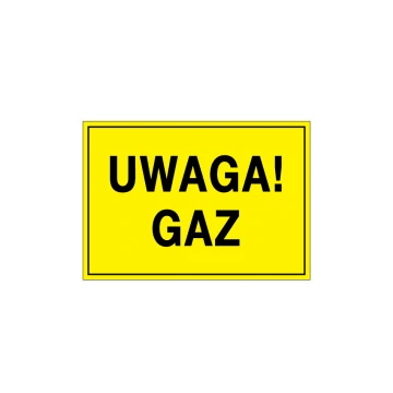 Caution Gas - Warning Sign - Size 495x345mm - PVC - UV Color Print - BHP120