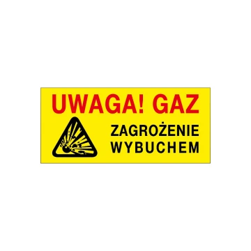Caution Gas, Explosion Hazard - Warning Sign - Size 450x200mm - PVC - Color UV Print - BHP113
