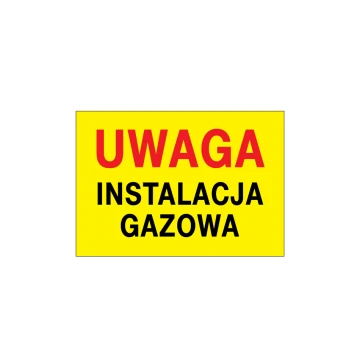 Caution Gas Installation - Warning Sign - Size 495x345mm - PVC - UV Color Print - BHP119
