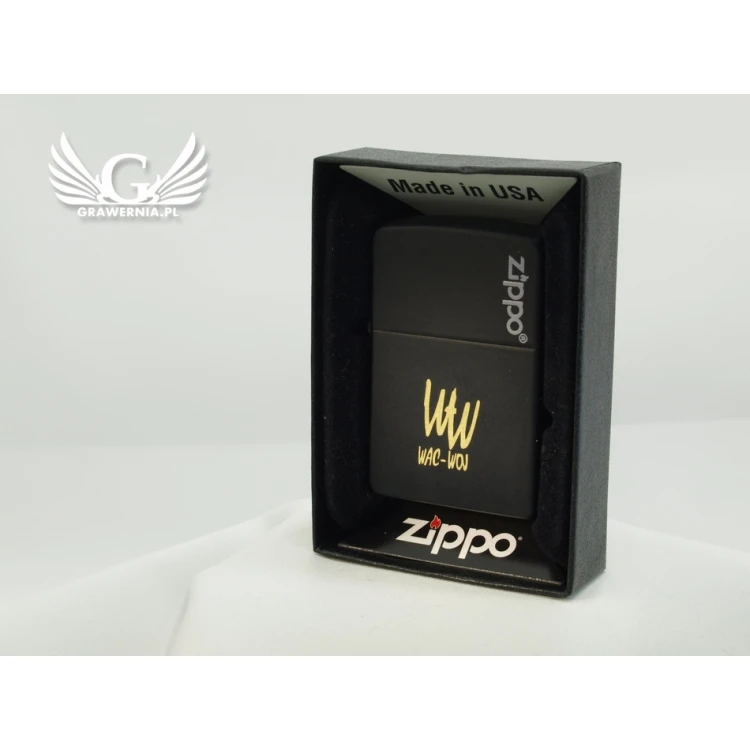 ZIPPO Lighter Black Matte Logo - ZIP056