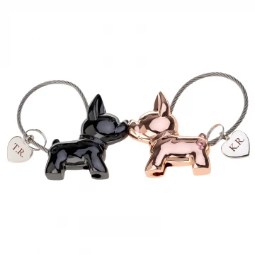 Set of Two Love Dogs Keychains with Your Engraving - BP175