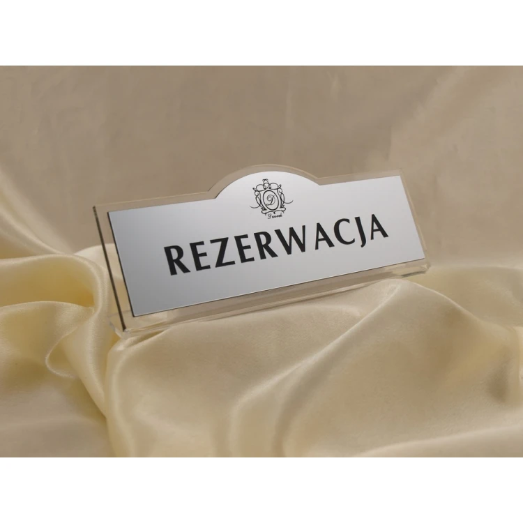 Reservation - stands for tables 180x67mm SILVER - REZ002