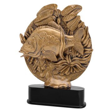 Goldfish statuette - cast with your engraving - H 28 cm - FOL072