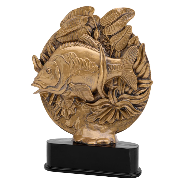 Goldfish statuette - cast with your engraving - H 28 cm - FOL072