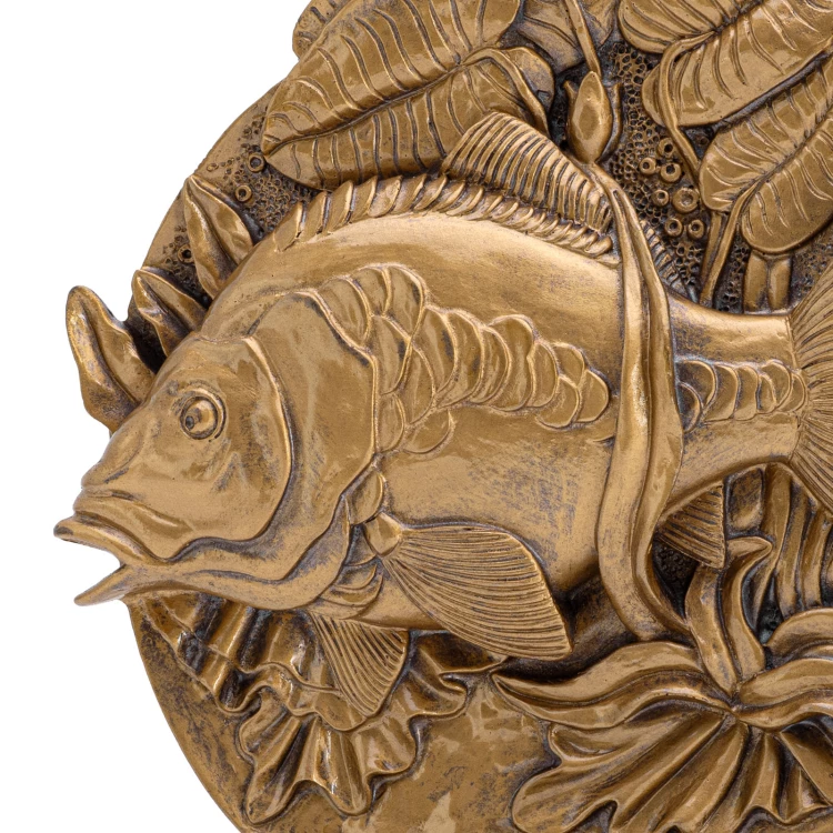 Goldfish statuette - cast with your engraving - H 28 cm - FOL072
