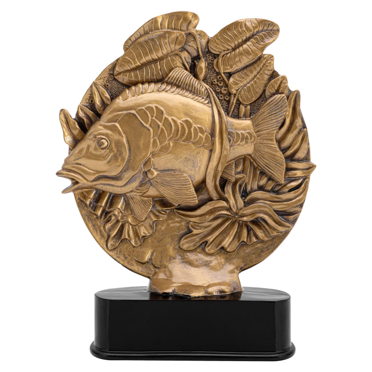 Goldfish statuette - cast with your engraving - H 28 cm - FOL072