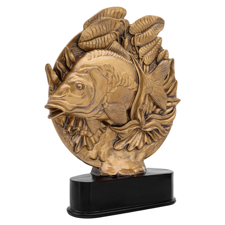 Goldfish statuette - cast with your engraving - H 28 cm - FOL072