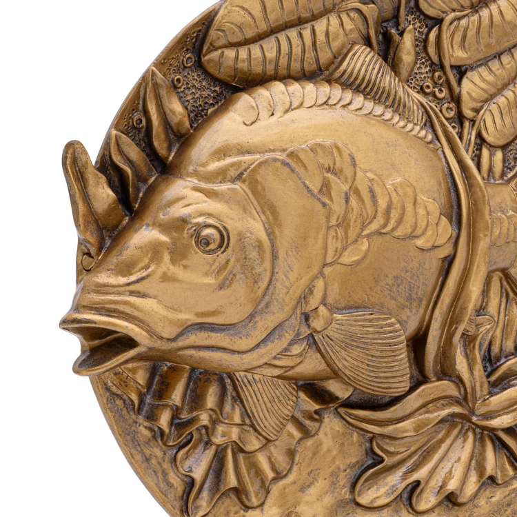 Goldfish statuette - cast with your engraving - H 28 cm - FOL072