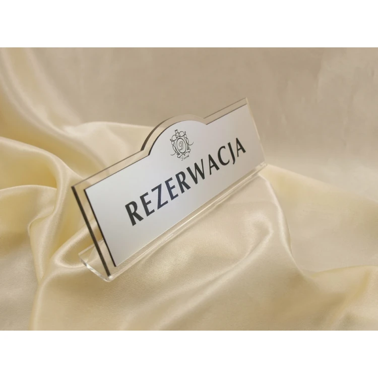 Reservation - stands for tables 180x67mm SILVER - REZ002