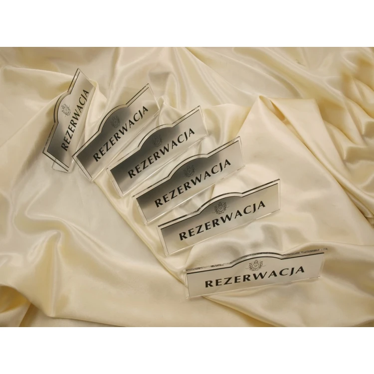 Reservation - stands for tables 180x67mm SILVER - REZ002