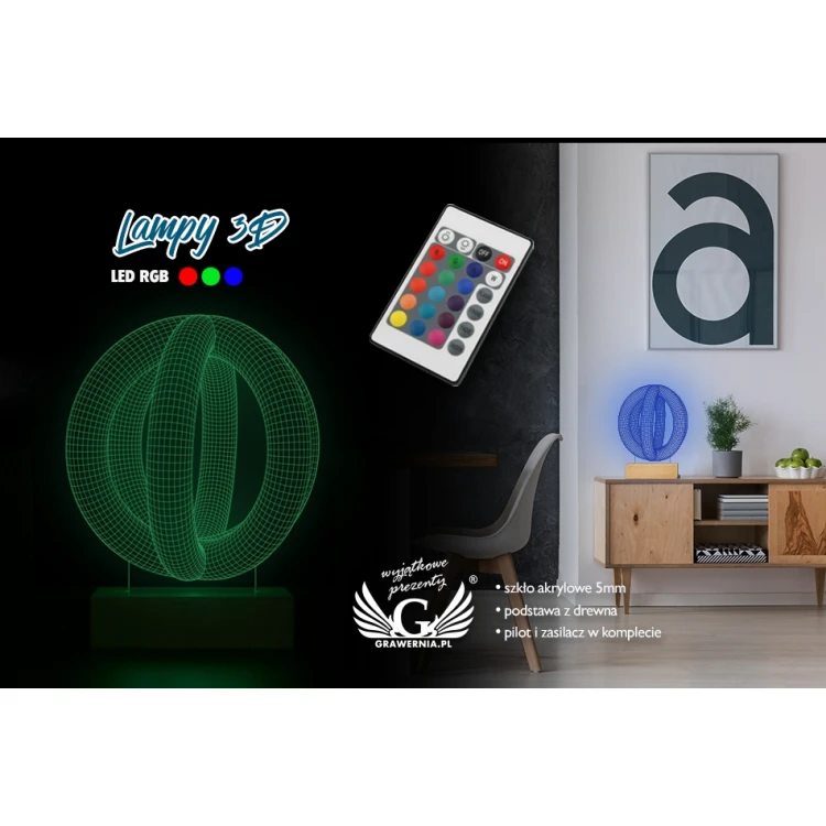 Abstract 1 - 3D LED RGB Lamp Controlled by Remote - L3D017