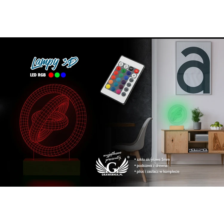 Abstract 2 - 3D LED RGB Lamp Controlled by Remote - L3D018