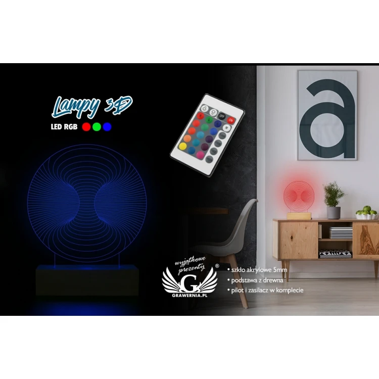 Abstract 3 - 3D LED RGB Lamp Controlled by Remote - L3D019