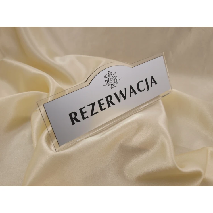 Reservation - stands for tables 180x67mm SILVER - REZ002