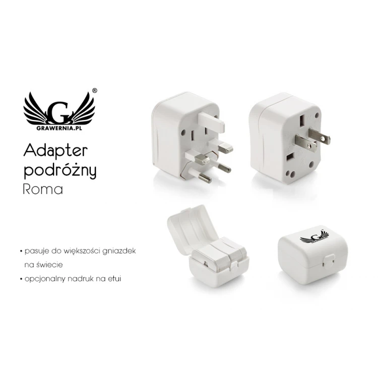 Roma Travel Adapter in Case - Any UV Print - BP90