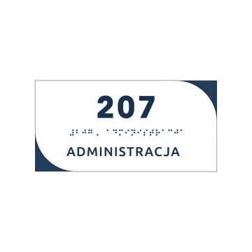 Administration - Dibond plaque with Braille script - size 200x100mm - MONO - TAB298