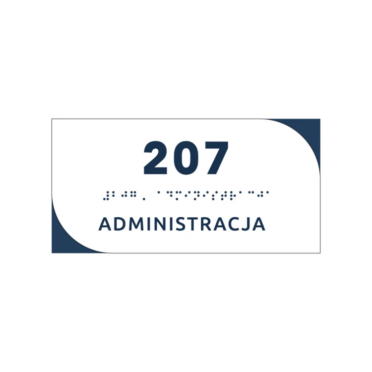 Administration - Dibond plaque with Braille script - size 200x100mm - MONO - TAB298