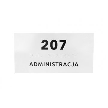 Administration - Braille lettering plaque - size 200x100mm - Hard PVC - SIMPLE - TAB339