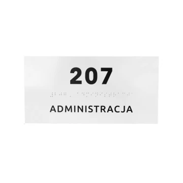 Administration - Braille lettering plaque - size 200x100mm - Hard PVC - SIMPLE - TAB339