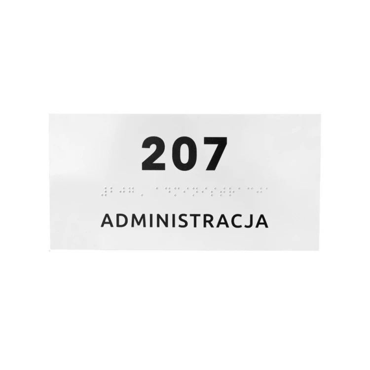 Administration - Braille lettering plaque - size 200x100mm - Hard PVC - SIMPLE - TAB339